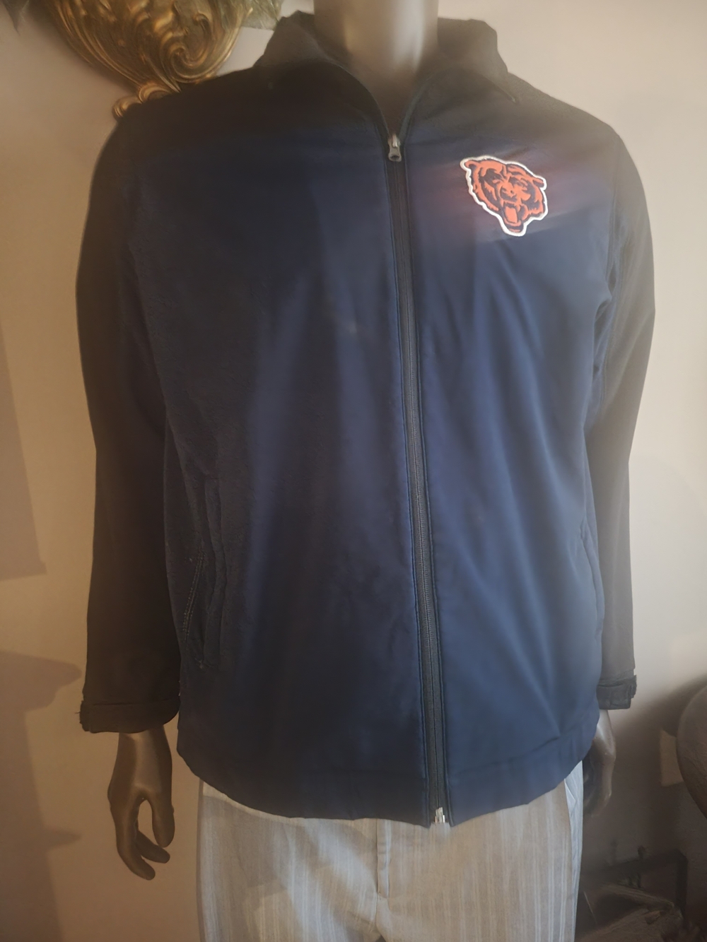 Bears Navy & Orange Lightweight Full-Zip Jacket with Team Crest